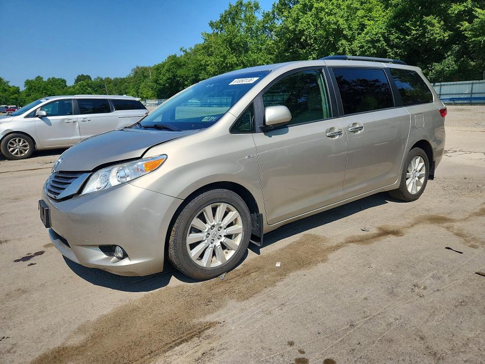 2017 Toyota Sienna VIN 5TDDZ3DC1HS164007 COPART salvage auction — FRONT END, PA - CERTIFICATE OF SALVAGE, sold $5,500 on 2026-07-30 (photo 1)