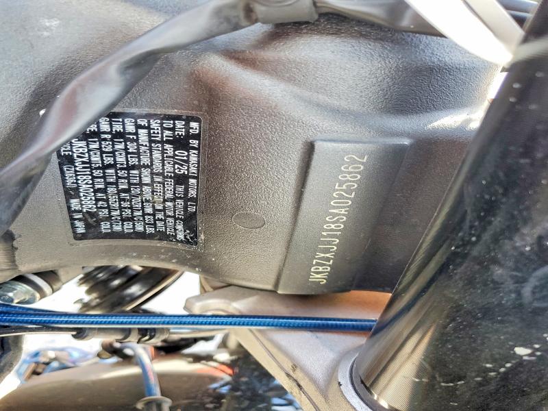 2025 Kawasaki Zx636 VIN JKBZXJJ18SA025862 COPART salvage auction — ALL OVER, Ca - Salvage Certificate, sold $125 on 2026-07-30 (photo 9)