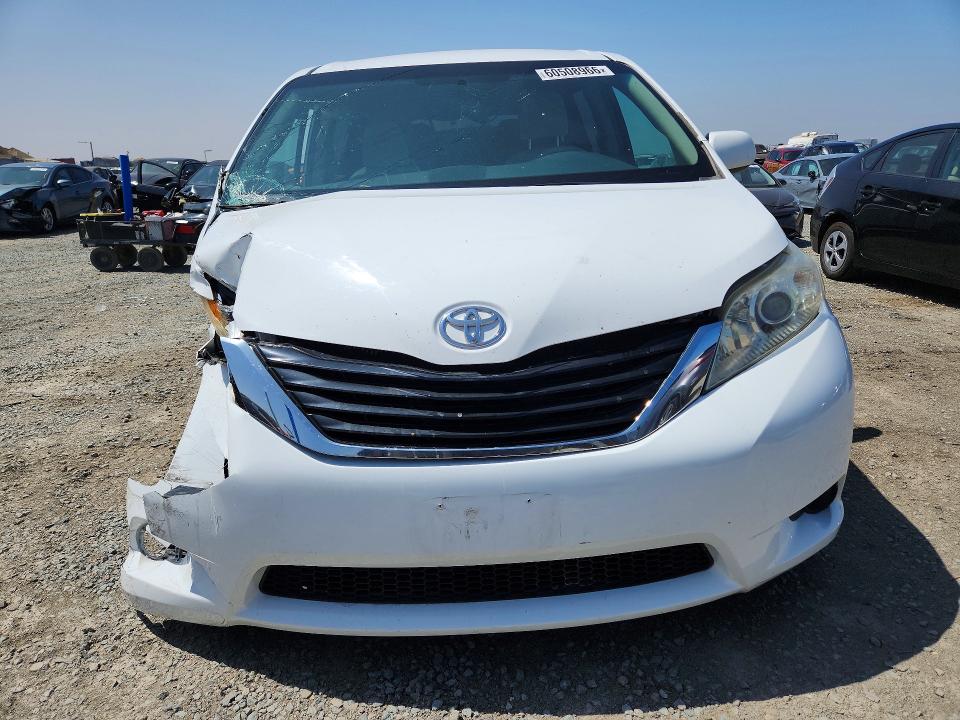 2013 Toyota Sienna VIN 5TDKK3DC7DS368512 COPART salvage auction — FRONT END, CA - SALVAGE CERTIFICATE, sold $775 on 2026-07-24 (photo 5)