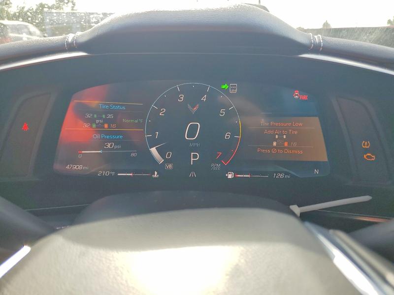 2021 Chevrolet Corvette VIN 1G1YB2D47M5116383 COPART salvage auction — FRONT END, Fl - Cert Of Title Slvg Rebuildable, sold $33,750 on 2026-08-26 (photo 9)
