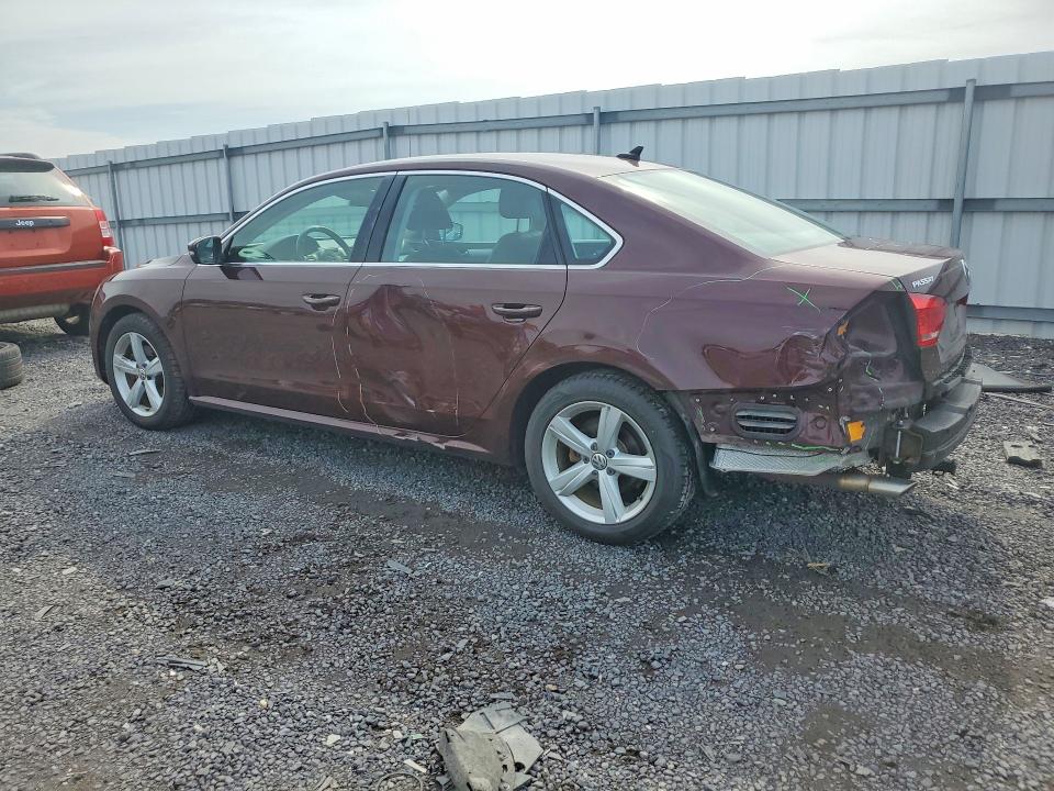 2013 Volkswagen Passat VIN 1VWBN7A38DC144098 COPART salvage auction — REAR END, Va - Certificate Of Title, sold $375 on 2026-07-22 (photo 2)