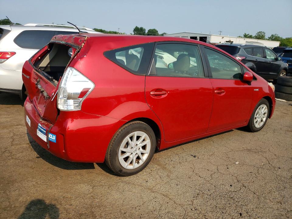 2012 Toyota Prius v VIN JTDZN3EU1C3075766 COPART salvage auction — ROLLOVER, Ct - Cert Of Title-Salvage, sold $1,300 on 2026-07-17 (photo 3)