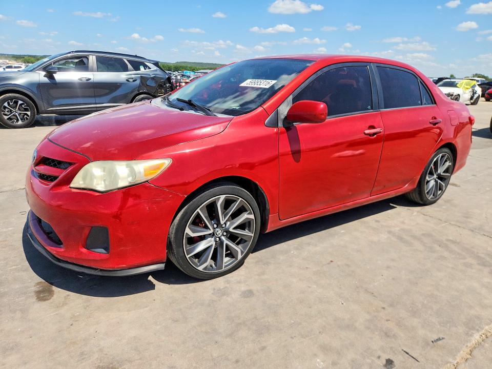 2012 Toyota Corolla VIN 5YFBU4EE2CP022908 COPART salvage auction — SIDE, TX - SALVAGE VEHICLE TITLE (P), sold $650 on 2026-07-23 (photo 1)