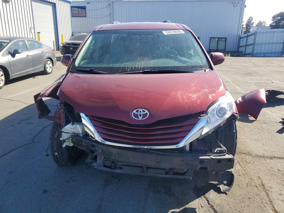 2015 Toyota Sienna VIN 5TDKK3DCXFS601057 COPART salvage auction — FRONT END, CA - SALVAGE CERTIFICATE, sold $1,050 on 2026-07-24 (photo 5)