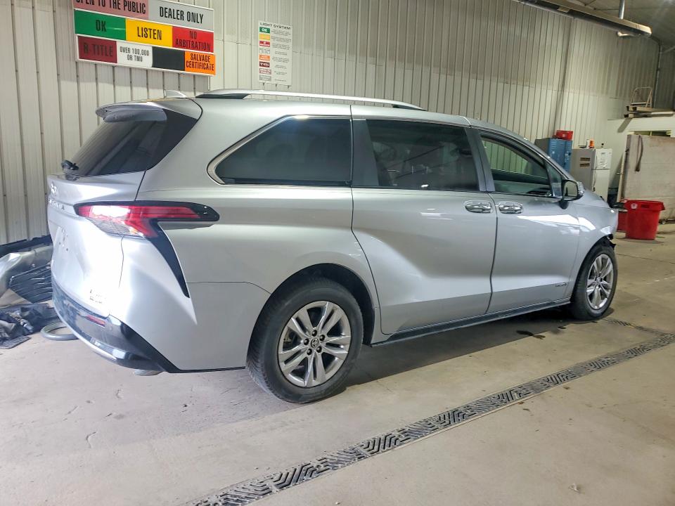 2021 Toyota Sienna VIN 5TDZSKFC9MS005148 COPART salvage auction — FRONT END, Pa - Certificate Of Salvage, sold $10,100 on 2026-07-13 (photo 3)