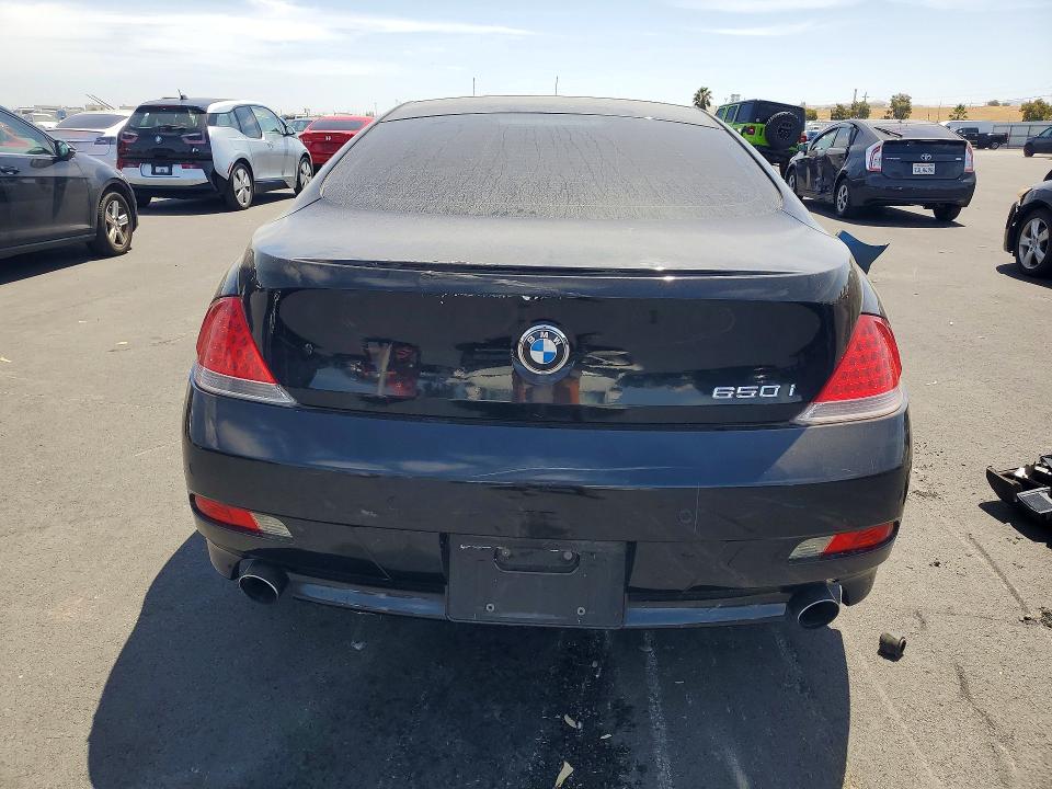 2006 BMW 6 series VIN WBAEH13476CR49844 COPART salvage auction — REAR END, Ca - Salvage Certificate, sold $300 on 2026-07-13 (photo 6)
