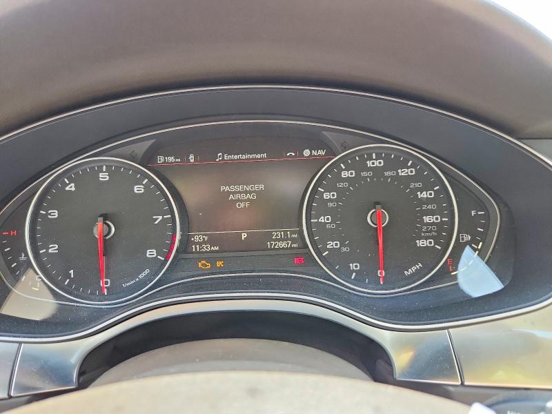 2012 Audi A6 VIN WAUGGAFC6CN157618 COPART salvage auction — WATER/FLOOD, Tx - Salvage Title-Flood Damage, sold $300 on 2026-07-14 (photo 9)