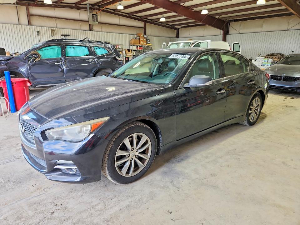2014 Infiniti Q50 VIN JN1BV7APXEM671631 COPART salvage auction — FRONT END, Pa - Certificate Of Salvage, sold $2,800 on 2026-07-10 (photo 1)