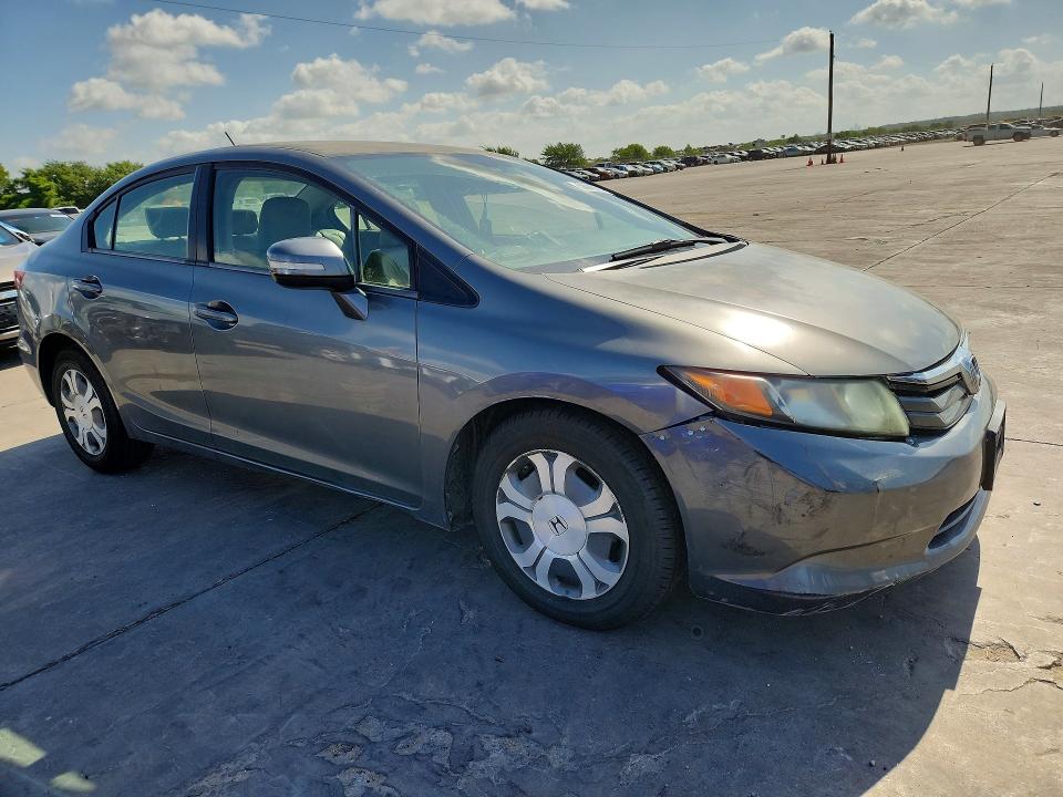 2012 Honda Civic VIN JHMFB4F33CS008212 COPART salvage auction — SIDE, Tx - Salvage Vehicle Title, sold $700 on 2026-07-09 (photo 4)