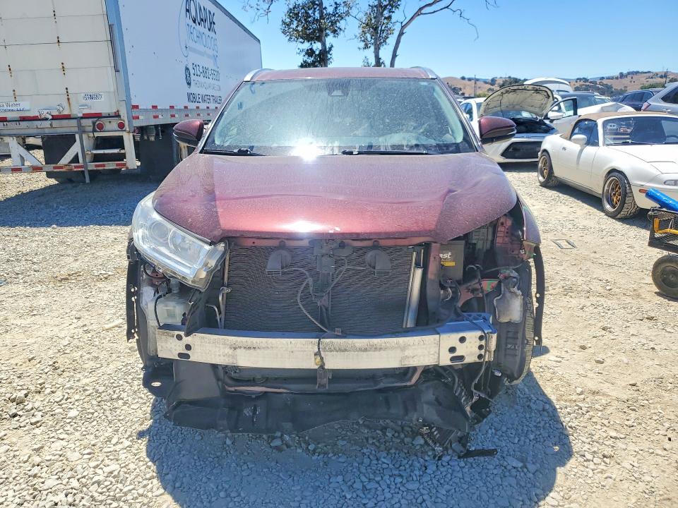 2018 Toyota Highlander VIN 5TDKZRFH5JS260781 COPART salvage auction — FRONT END, CA - SALVAGE CERTIFICATE, sold $2,650 on 2026-07-28 (photo 5)