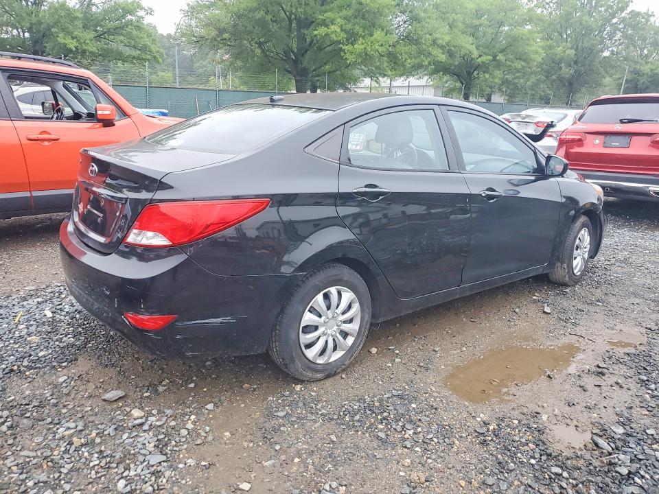 2016 Hyundai Accent VIN KMHCT4AE5GU952674 COPART salvage auction — REAR END, Md - Cert Of Title-Rebuilt Salvage, sold $575 on 2026-07-11 (photo 3)