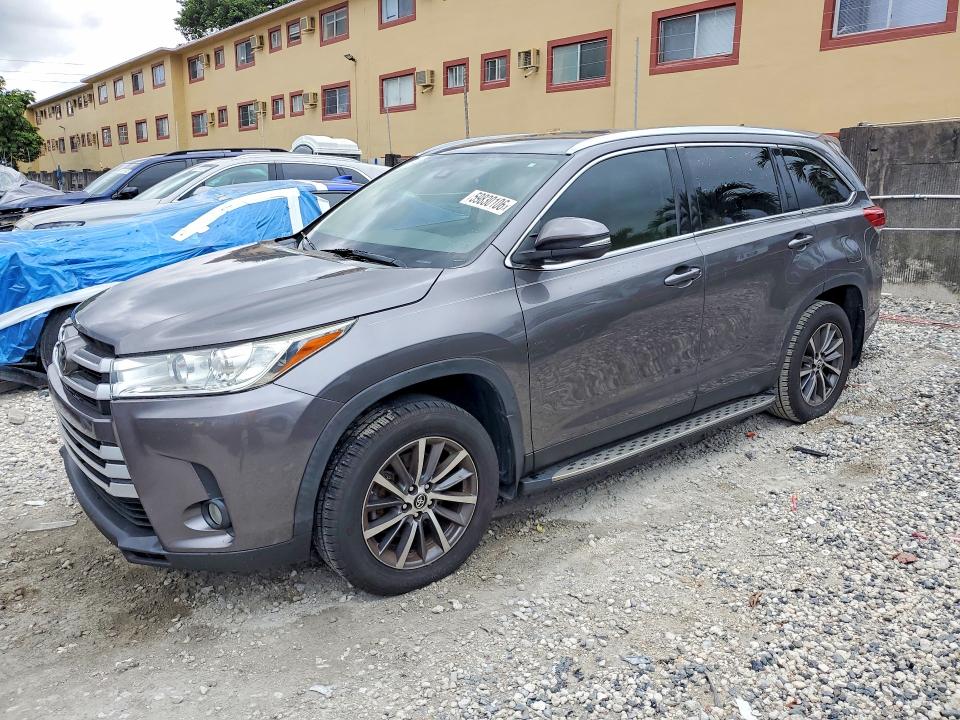 2019 Toyota Highlander VIN 5TDJZRFH5KS617129 COPART salvage auction — MECHANICAL, Fl - Certificate Of Title (P), sold $9,800 on 2026-07-07 (photo 1)