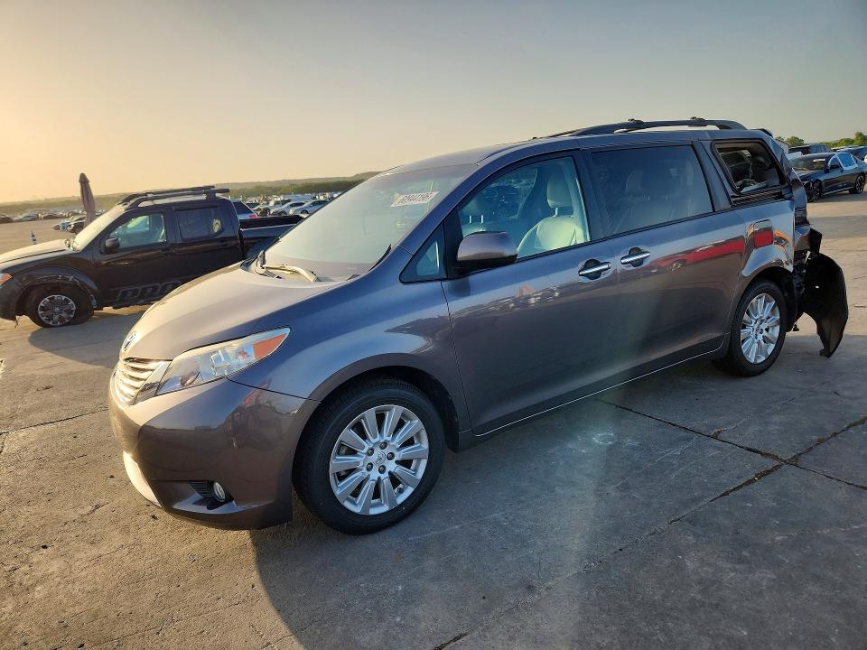 2015 Toyota Sienna VIN 5TDDK3DC5FS099146 COPART salvage auction — REAR END, TX - SALVAGE VEHICLE TITLE (P), sold $225 on 2026-07-27 (photo 1)