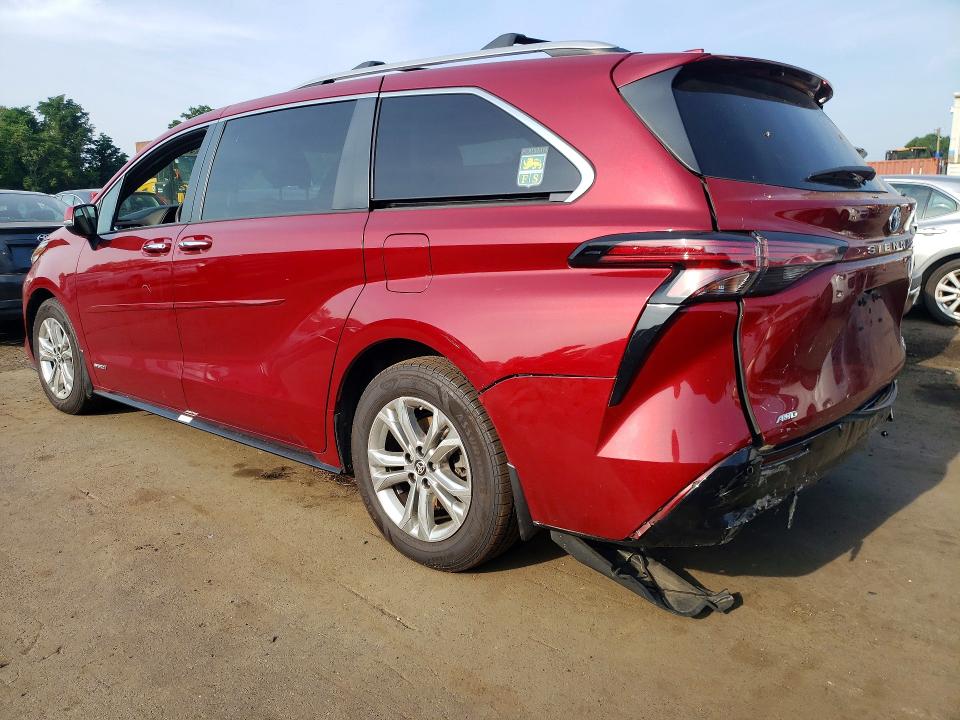 2021 Toyota Sienna VIN 5TDESKFC0MS011872 COPART salvage auction — REAR END, CT - CERT OF TITLE-SALVAGE, sold $11,300 on 2026-07-24 (photo 2)