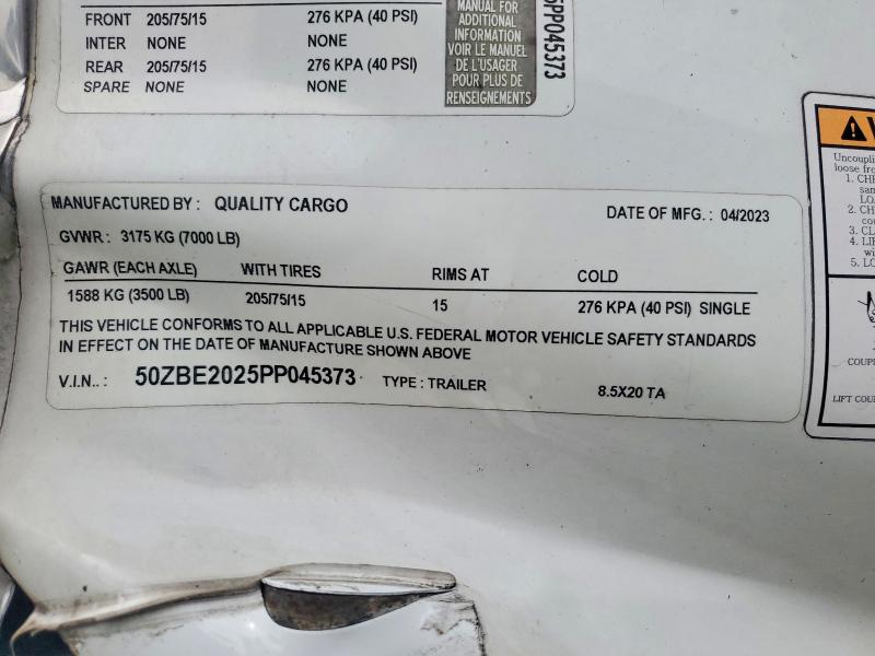 2023 Aro VIN 50ZBE2025PP045373 COPART salvage auction — SIDE, Md - Cert Of Salvage > 75% Damage, sold $35 on 2026-09-03 (photo 8)