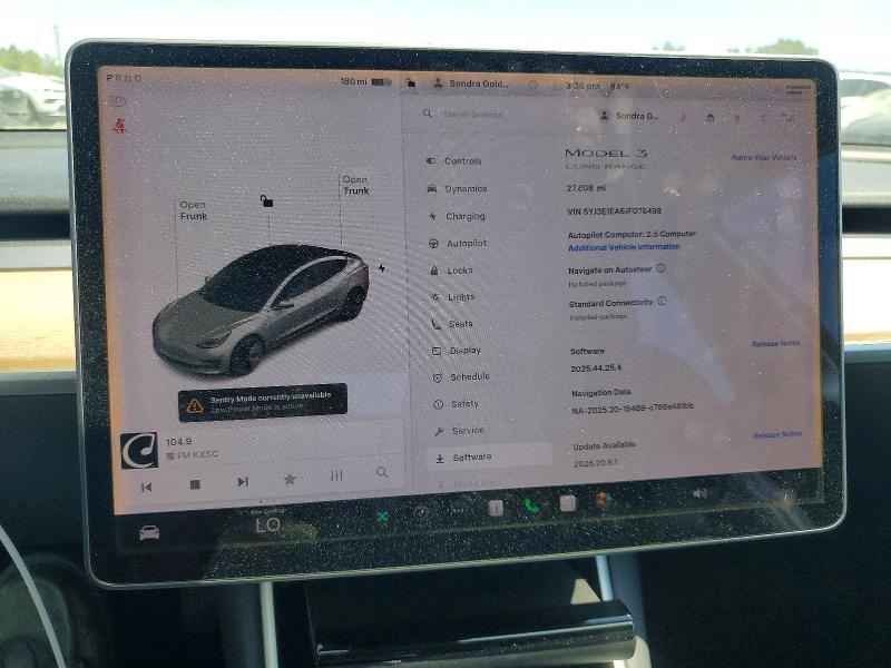 2018 Tesla Model 3 VIN 5YJ3E1EA6JF078498 COPART salvage auction — REAR END, Ca - Salvage Certificate, sold $4,400 on 2026-07-28 (photo 9)