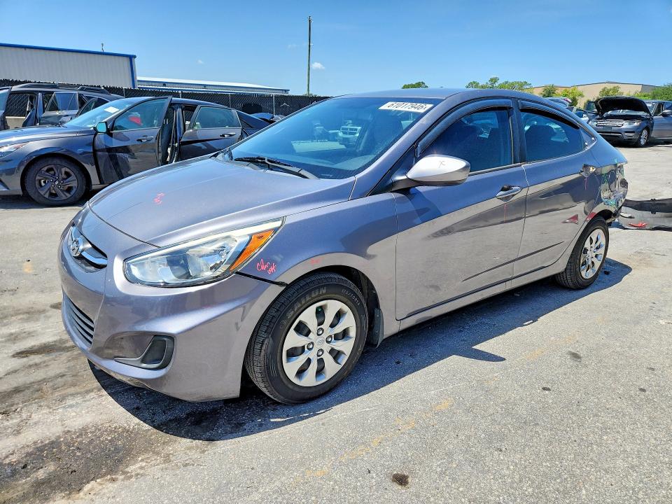 2015 Hyundai Accent VIN KMHCT4AE6FU867521 COPART salvage auction — REAR END, Fl - Cert Of Title Slvg Rebuildable, sold $50 on 2026-07-21 (photo 1)
