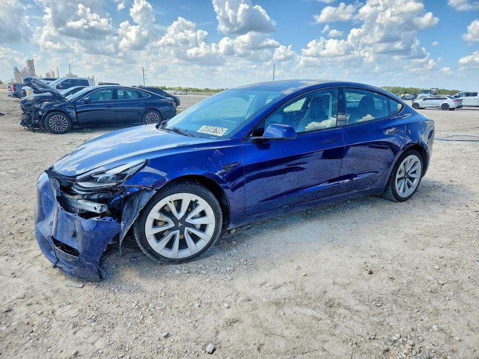 2022 Tesla Model 3 VIN 5YJ3E1EA5NF371931 COPART salvage auction — FRONT END, MI - CERTIFICATE OF TITLE, sold $4,450 on 2026-07-15 (photo 1)