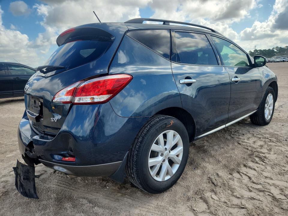 2012 Nissan Murano VIN JN8AZ1MU0CW118875 COPART salvage auction — FRONT END, Tx - Salvage Vehicle Title, sold $625 on 2026-07-31 (photo 3)