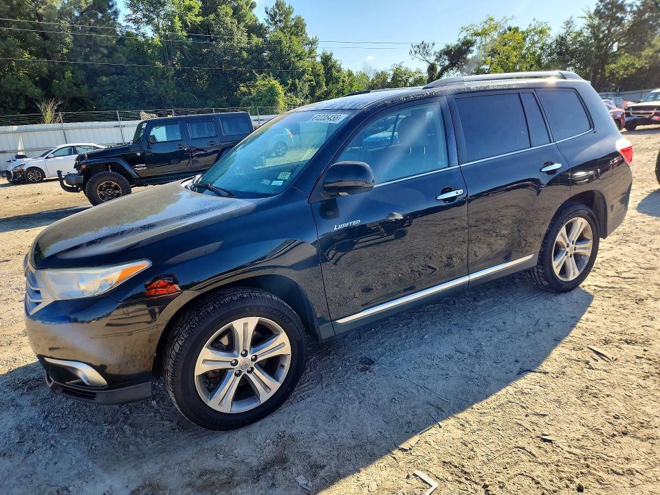 2013 Toyota Highlander VIN 5TDDK3EHXDS256466 COPART salvage auction — FRONT END, GA - CERTIFICATE OF TITLE, sold $2,600 on 2026-07-21 (photo 1)
