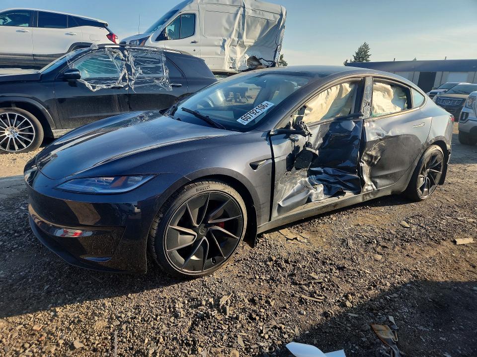 2024 Tesla Model 3 VIN 5YJ3E1ET3RF830526 — COPART salvage auction photo