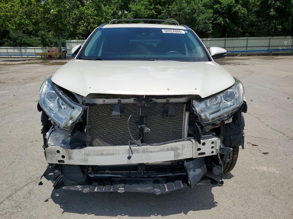 2019 Toyota Highlander VIN 5TDJZRFH9KS567951 COPART salvage auction — FRONT END, Pa - Certificate Of Salvage, sold $2,150 on 2026-07-23 (photo 5)