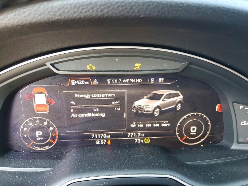 2019 Audi Q7 VIN WA1LAAF70KD001417 COPART salvage auction — FRONT END, Ny - Mv-907A Salvage Certificate, sold $7,300 on 2026-08-26 (photo 9)