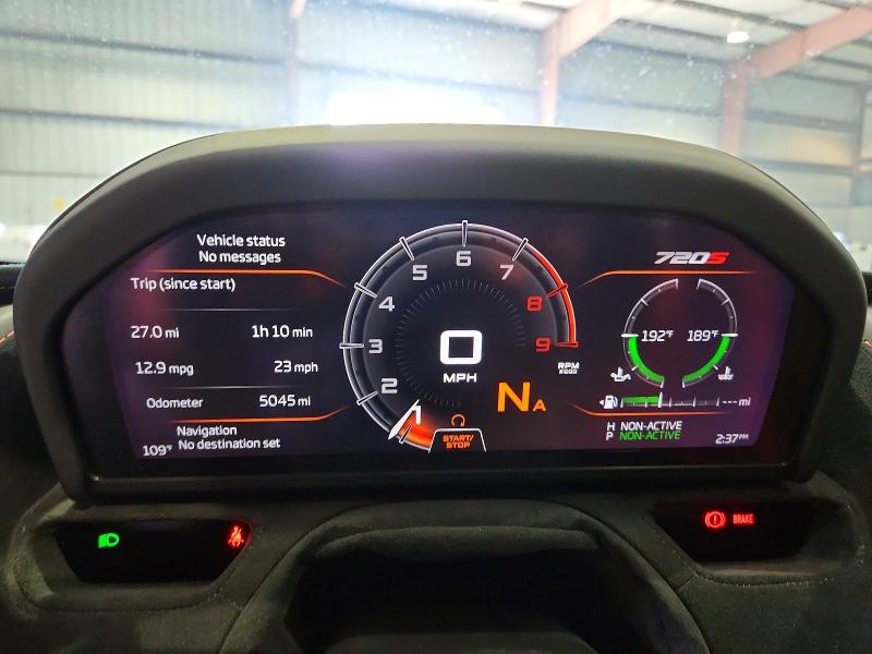 2018 Mclaren 720s VIN SBM14DCA3JW002108 COPART salvage auction — ROOF, Fl - Cert Of Title W/Slvg History, sold $55,500 on 2026-07-29 (photo 9)