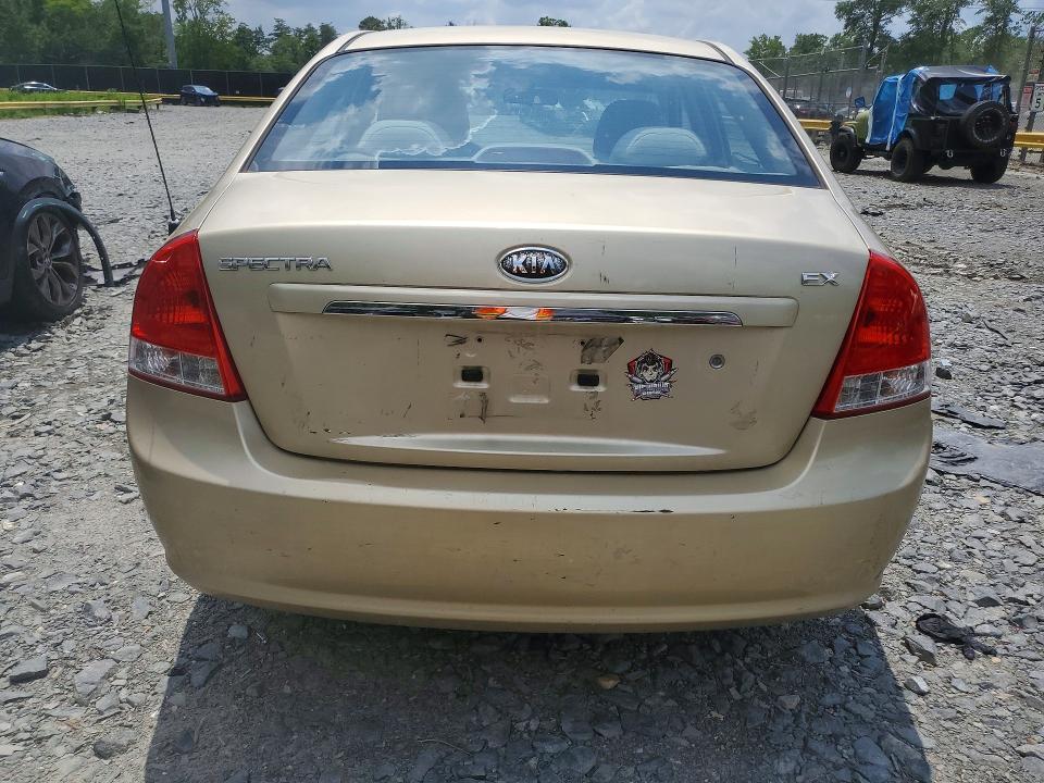 2009 Kia Spectra VIN KNAFE221595651893 COPART salvage auction — SIDE, Md - Cert Of Salvage > 75% Damage, sold $275 on 2026-07-17 (photo 6)