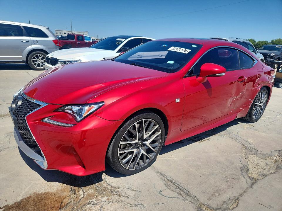 2015 Lexus Rc 350 VIN JTHHE5BC0F5006318 COPART salvage auction — SIDE, TX - SALVAGE VEHICLE TITLE (P), sold $8,900 on 2026-07-20 (photo 1)