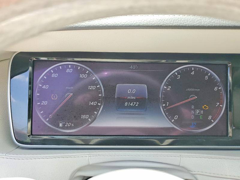 2015 Mercedes-benz S class VIN WDDUG8CB8FA104799 COPART salvage auction — FRONT END, TX - CERTIFICATE OF TITLE, sold $10,700 on 2026-08-04 (photo 9)