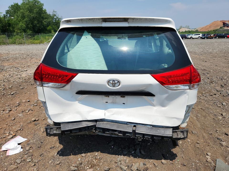2014 Toyota Sienna VIN 5TDZK3DC1ES500390 COPART salvage auction — REAR END, NY - MV-907A SALVAGE CERTIFICATE, sold $350 on 2026-07-28 (photo 6)