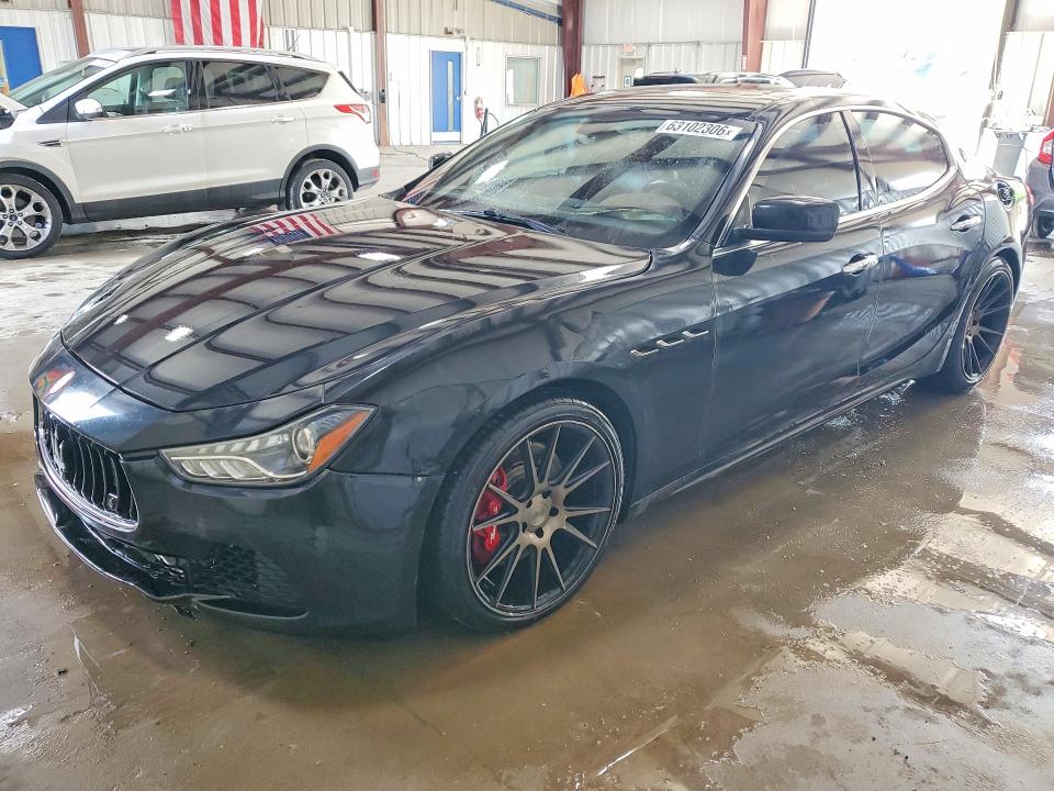 2014 Maserati Ghibli VIN ZAM57RTA9E1090028 COPART salvage auction — FRONT END, Pa - Cert Of Title, sold $2,100 on 2026-08-05 (photo 1)