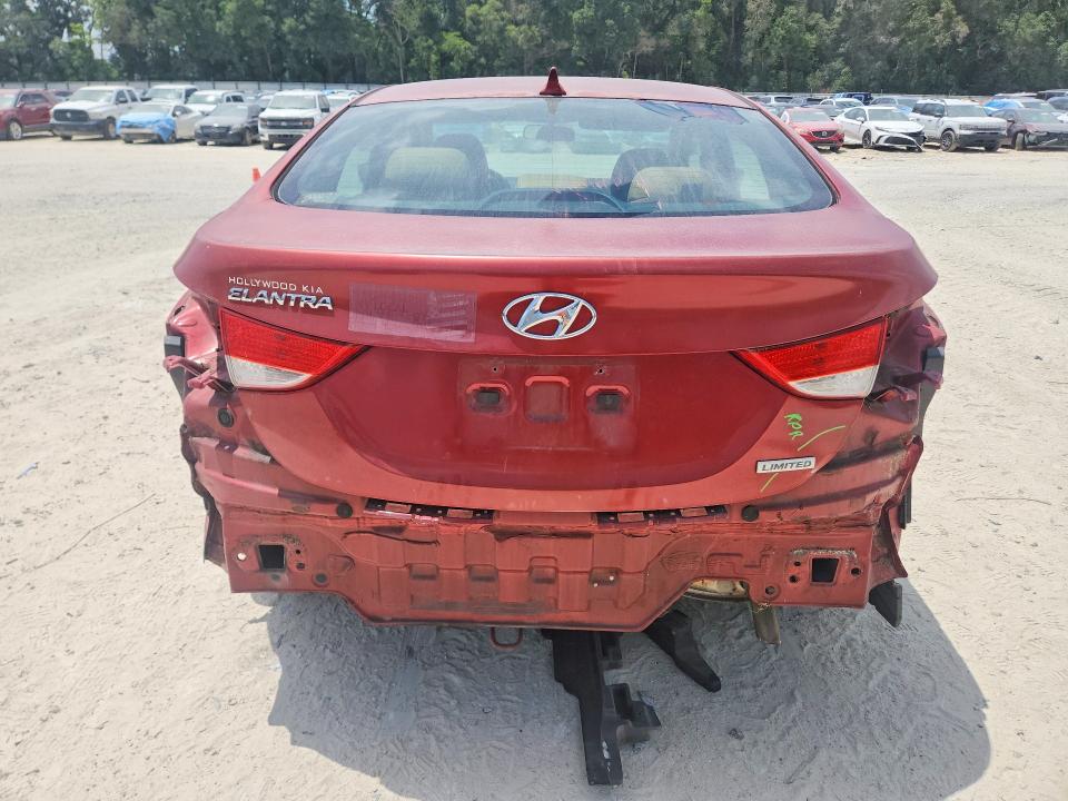 2012 Hyundai Elantra VIN KMHDH4AE8CU430234 COPART salvage auction — REAR END, Fl - Cert Of Title Slvg Rebuildable, sold $325 on 2026-07-21 (photo 6)