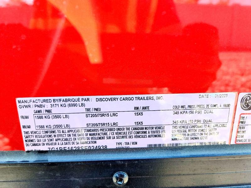 2025 Disc Rover et 7 VIN 7G1BE1628SE024938 COPART salvage auction — ROOF, WI - JUNKED VEHICLE BILL OF SALE, sold $775 on 2026-07-27 (photo 8)