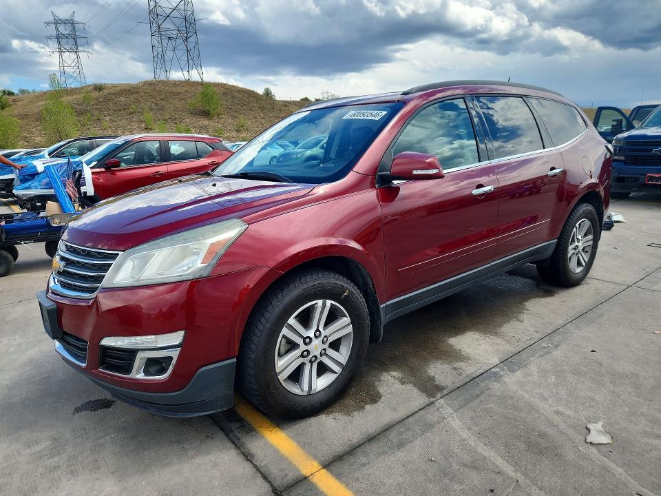 2015 Chevrolet Traverse VIN 1GNKVHKDXFJ333115 COPART salvage auction — HAIL, Co - Certificate Of Title, sold $500 on 2026-07-22 (photo 1)