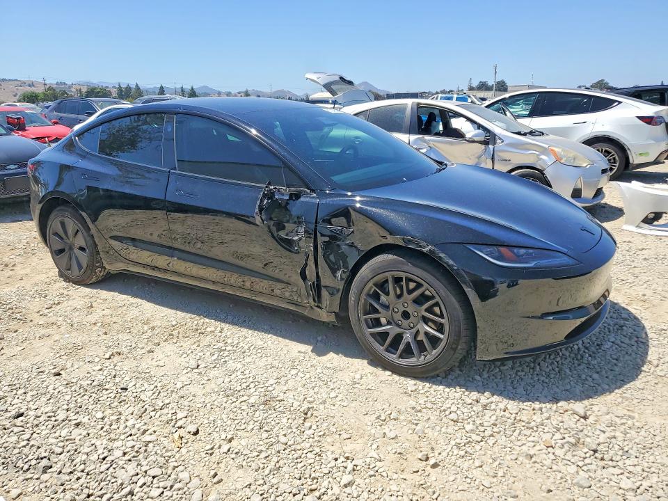 2025 Tesla Model 3 VIN 5YJ3E1EA8SF941562 COPART salvage auction — FRONT END, Ca - Salvage Certificate, sold $14,800 on 2026-09-01 (photo 4)
