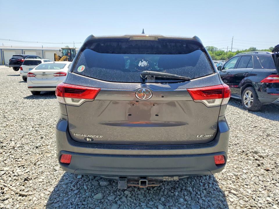 2018 Toyota Highlander VIN 5TDBZRFH9JS843287 COPART salvage auction — BURN, Ma - Cert Of Title-Salvage, sold $275 on 2026-07-23 (photo 6)