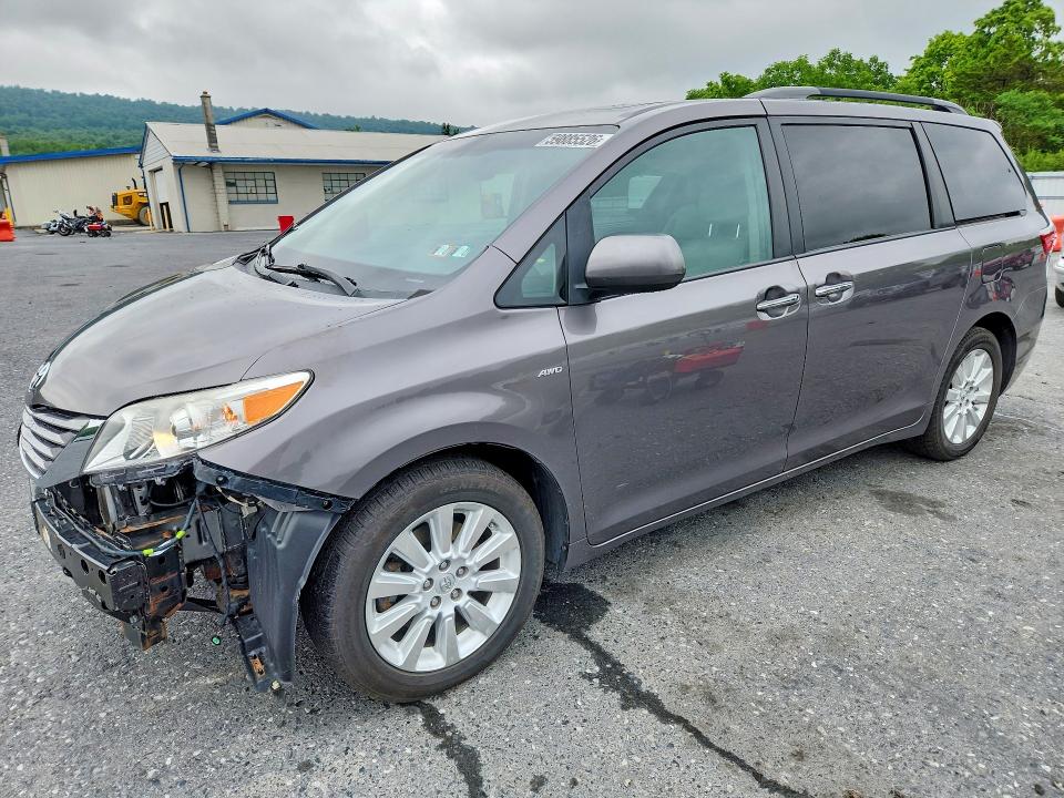 2017 Toyota Sienna VIN 5TDDZ3DC2HS178353 COPART salvage auction — FRONT END, PA - CERTIFICATE OF SALVAGE, sold $3,800 on 2026-07-28 (photo 1)