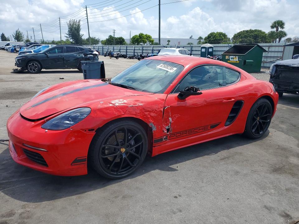 2025 Porsche Cayman VIN WP0AA2A84SK255856 COPART salvage auction — FRONT END, Fl - Cert Of Title Slvg Rebuildable (P), sold $60 on 2026-07-29 (photo 1)