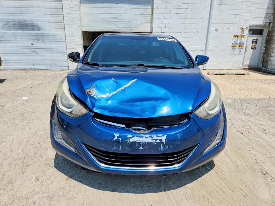 2016 Hyundai Elantra VIN KMHDH4AE8GU623148 COPART salvage auction — FRONT END, Md - Cert Of Salvage > 75% Damage, sold $250 on 2026-07-28 (photo 5)