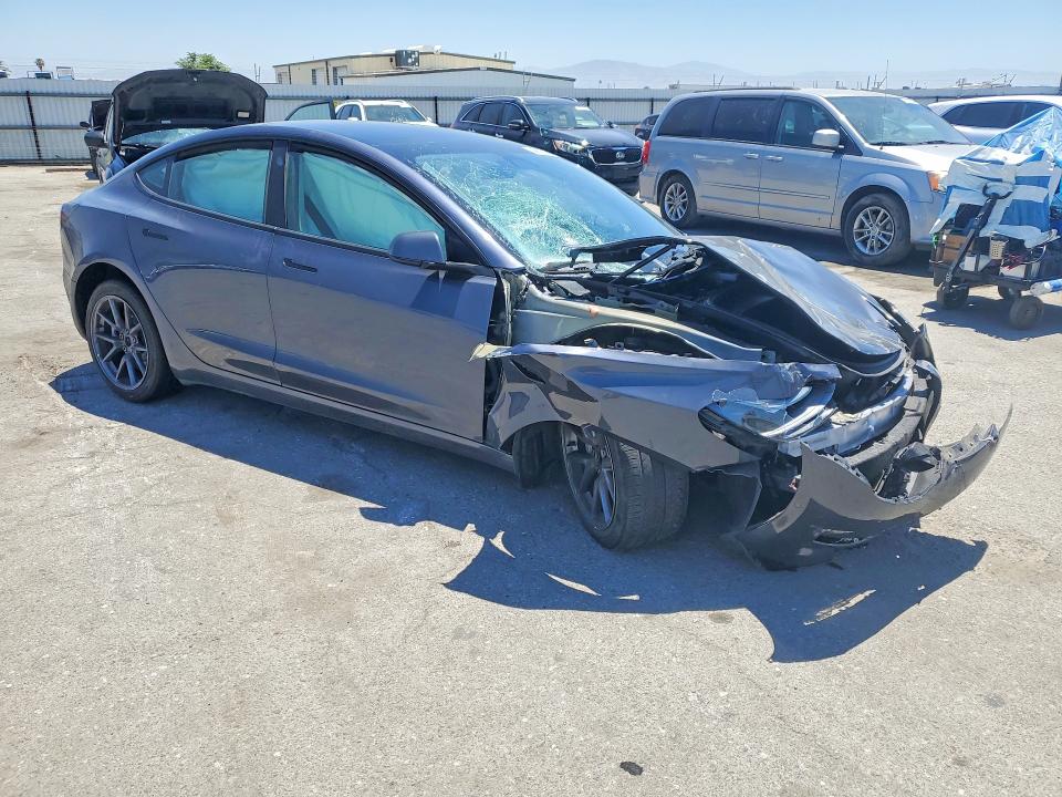 2022 Tesla Model 3 VIN 5YJ3E1EA3NF321092 COPART salvage auction — FRONT END, Ca - Salvage Certificate, sold $4,050 on 2026-07-24 (photo 4)