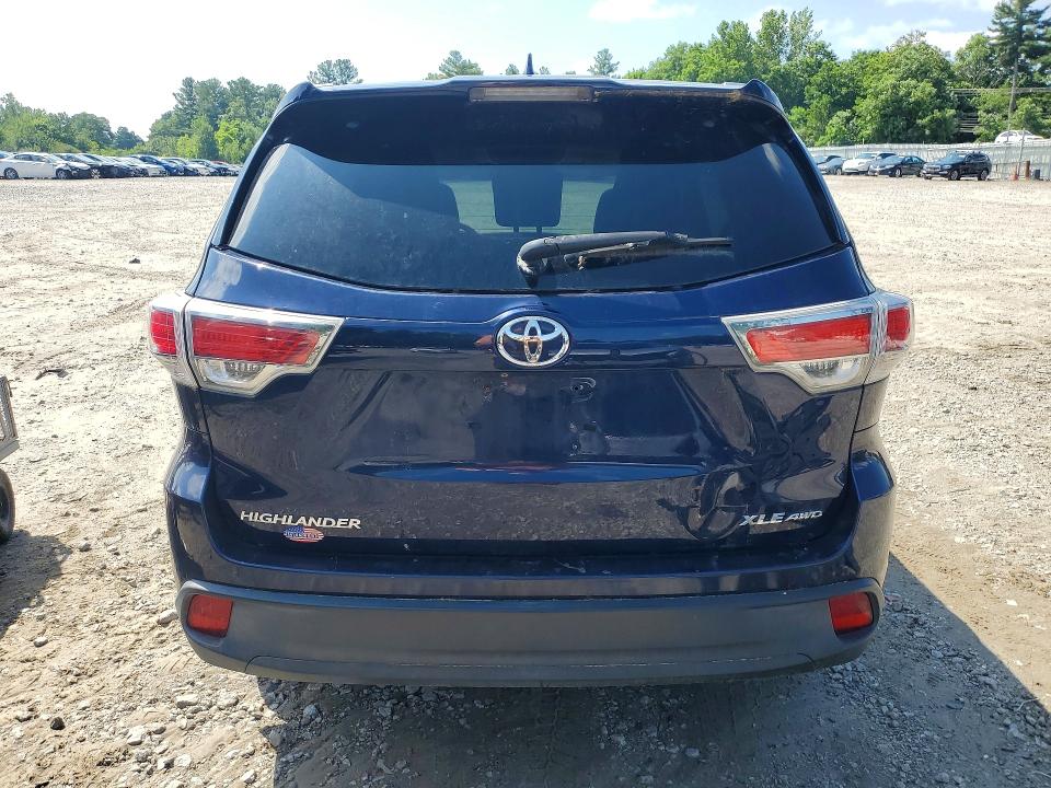 2014 Toyota Highlander VIN 5TDJKRFH5ES065334 COPART salvage auction — FRONT END, Ma - Cert Of Title-Reconstrctd Coll, sold $6,400 on 2026-07-16 (photo 6)