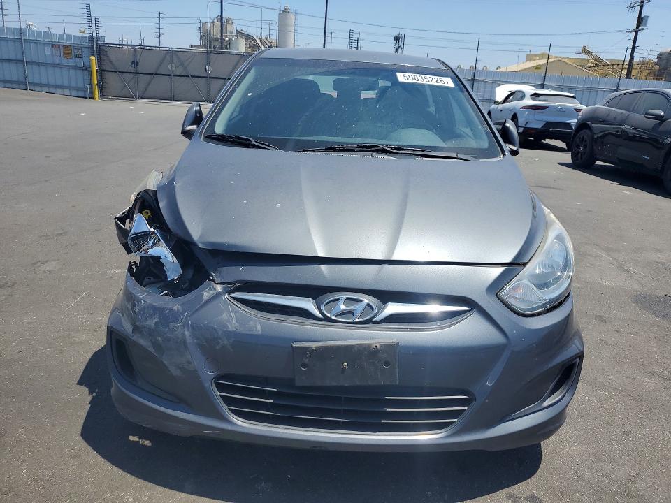 2012 Hyundai Accent VIN KMHCT5AEXCU015013 COPART salvage auction — FRONT END, Ca - Salvage Certificate, sold $575 on 2026-07-13 (photo 5)