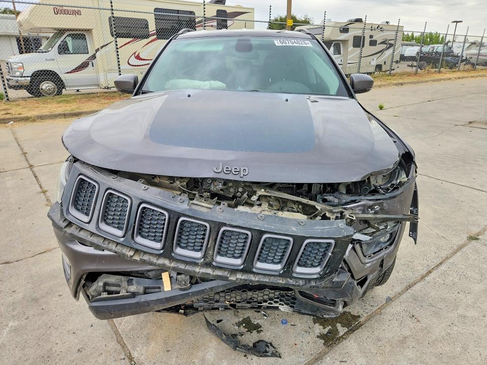 2019 Jeep Compass VIN 3C4NJDDB4KT733387 COPART salvage auction — FRONT END, Ca - Salvage Certificate, sold $975 on 2026-07-27 (photo 5)