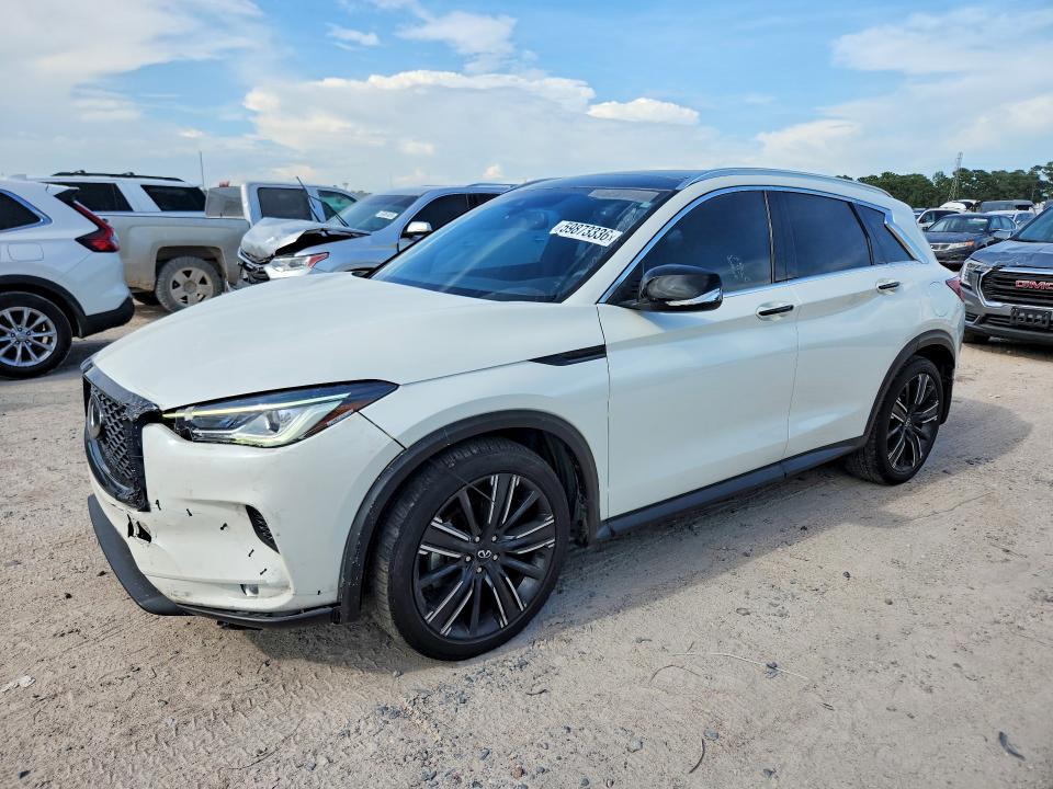 2022 Infiniti Qx50 VIN 3PCAJ5BB6NF115000 COPART salvage auction — FRONT END, Tx - Salvage Vehicle Title, sold $8,300 on 2026-07-17 (photo 1)
