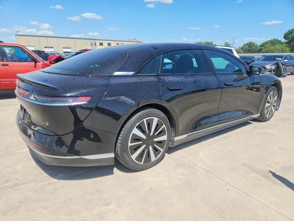 2023 Lucid Air VIN 50EA1PFA7PA009045 COPART salvage auction — SIDE, TX - SALVAGE VEHICLE TITLE, sold $15,600 on 2026-09-08 (photo 3)