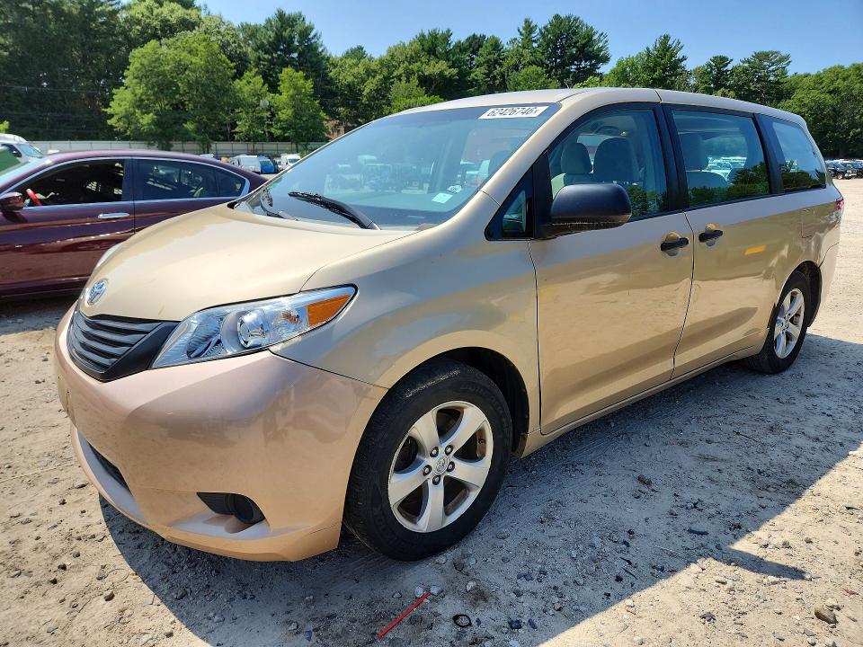 2013 Toyota Sienna VIN 5TDZK3DC2DS360929 COPART salvage auction — FRONT END, Ma - Certificate Of Title, sold $375 on 2026-07-27 (photo 1)