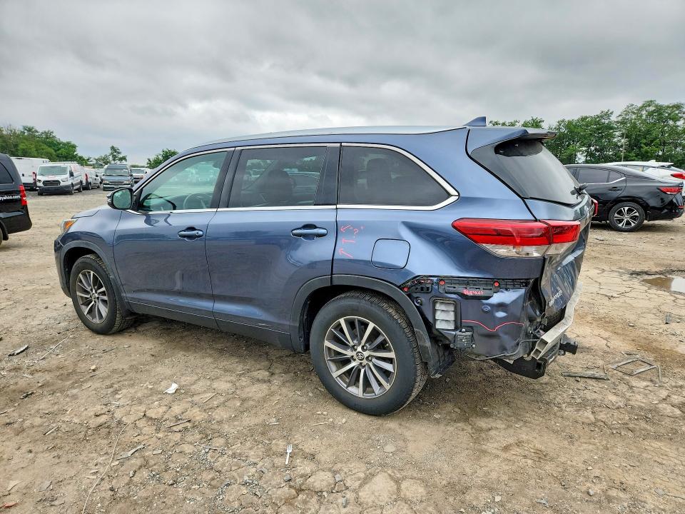 2019 Toyota Highlander VIN 5TDJZRFH4KS989853 COPART salvage auction — REAR END, Md - Cert Of Salvage > 75% Damage, sold $7,800 on 2026-07-16 (photo 2)