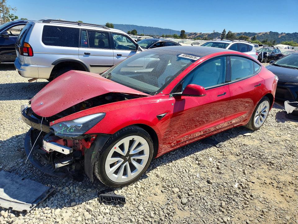 2023 Tesla Model 3 VIN 5YJ3E1EA4PF621064 COPART salvage auction — ROOF, CA - SALVAGE CERTIFICATE, sold $80 on 2026-07-28 (photo 1)